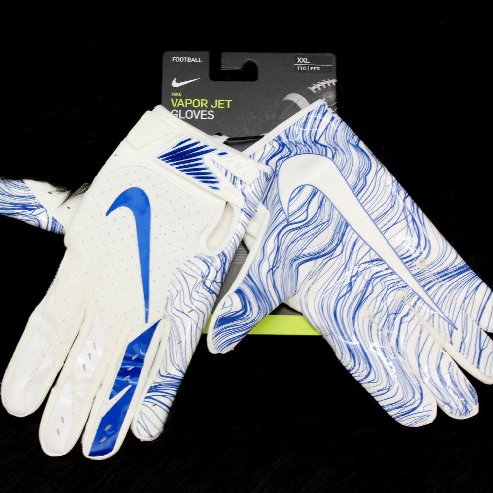 Nike Unisex VAPOR JET Football Gloves {White/Blue}
